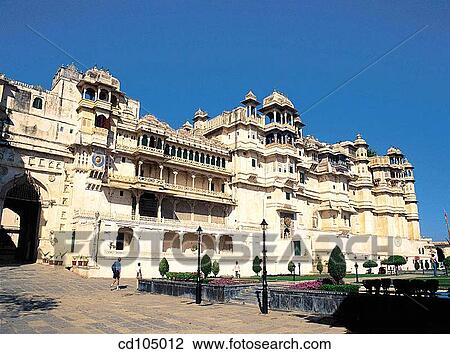 Stock Image - City Palace. Udaipur. Rajasthan, India. Fotosearch