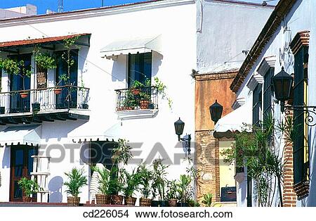 Picture - Colonial house. Santo Domingo. Dominican Republic. West Indies. Caribbean. Fotosearch