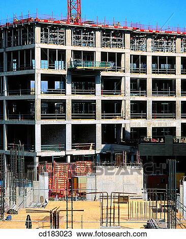 Concrete framework, offices under construction View Large Photo Image Stock Image - Concrete framework, offices under construction. Fotosearch