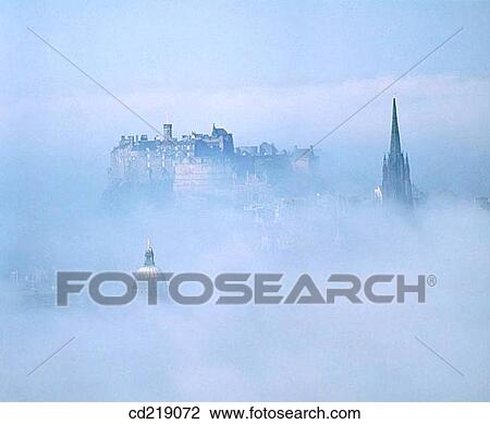 Edinburgh Castle and old town in the fog. Edinburgh. Scotland View Large Photo Image Stock Image - Edinburgh Castle and old town in the fog. Edinburgh. Scotland. Fotosearch