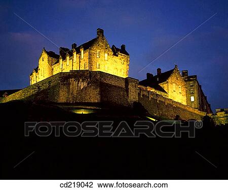 Stock Image - Edinburgh Castle, North-West side. Edinburgh. Scotland. Fotosearch