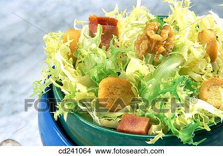 Escarole & garlic bread sala View Large Photo Image Picture - Escarole & garlic bread sala. Fotosearch