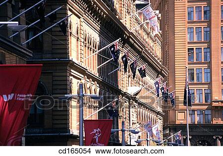Flags on old General Post Office building. Sydney. Australia View Large Photo Image Picture - Flags on old General Post Office building. Sydney. Australia. Fotosearch