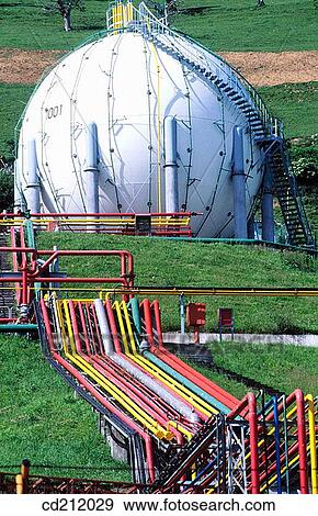 Gas tanks, distribution plant. Bilbao. Biscay, Spain View Large Photo Image Stock Photo - Gas tanks, distribution plant. Bilbao. Biscay, Spain. Fotosearch