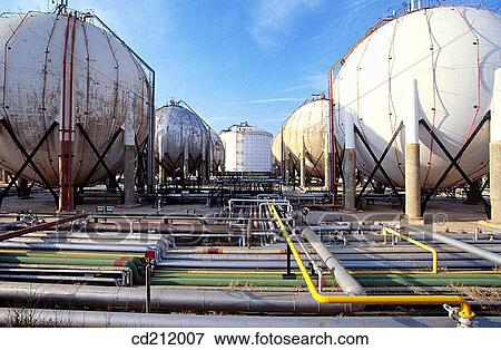 Gas tanks. Repsol-YPF oil refinery. Tarragona province. Spain View Large Photo Image Stock Photo - Gas tanks. Repsol-YPF oil refinery. Tarragona province. Spain. Fotosearch