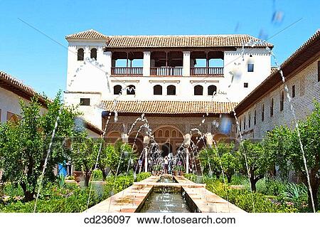 Generalife palace and gardens, Alhambra. Granada. Andalusia, Spain View Large Photo Image Stock Photo - Generalife palace and gardens, Alhambra. Granada. Andalusia, Spain. Fotosearch