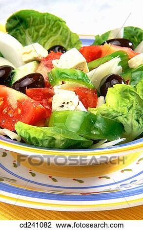 Greek salad View Large Photo Image Stock Image - Greek salad. Fotosearch