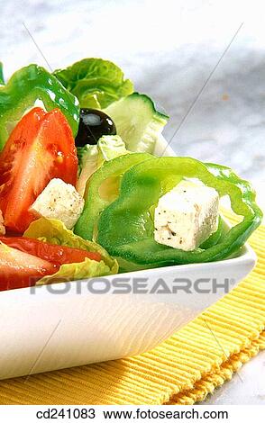 Stock Image - Greek salad. Fotosearch
