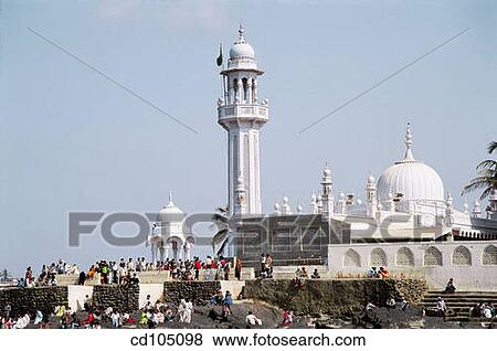 Haji Ali's mosque. Bombay. Maharashtra, India View Large Photo Image Stock Photo - Haji Ali's mosque. Bombay. Maharashtra, India. Fotosearch