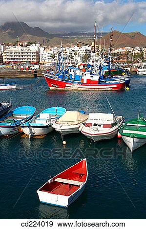 Stock Photo - Harbour. Los Cristianos. Tenerife. Canary Islands. Spain. Fotosearch