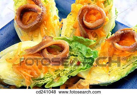 Stock Photo - Hearts with anchovies. Fotosearch