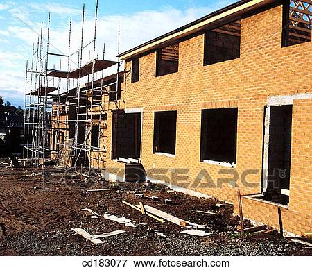 Houses under construction View Large Photo Image Stock Photo - Houses under construction. Fotosearch