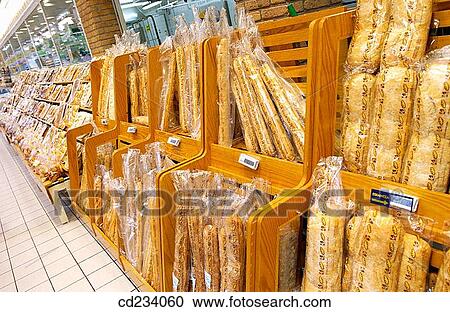Stock Image - Hypermarket, bread. Fotosearch