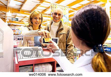 Stock Photograph - Hypermarket, cash register. Fotosearch