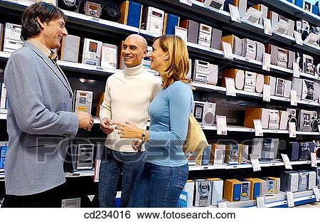 Stock Photograph - Hypermarket, music systems. Fotosearch