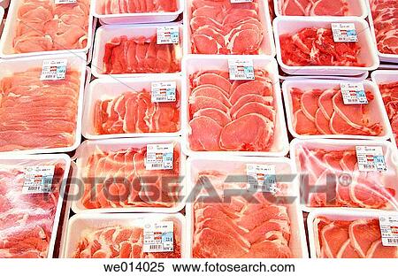 Hypermarket, packed meat View Large Photo Image Stock Photography - Hypermarket, packed meat. Fotosearch