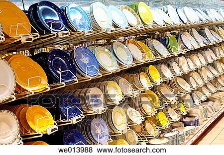 Hypermarket, plates View Large Photo Image Stock Photo - Hypermarket, plates. Fotosearch