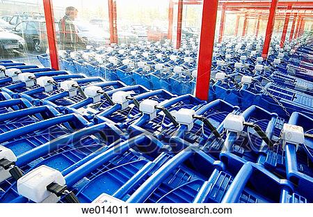 Stock Image - Hypermarket, shopping carts. Fotosearch