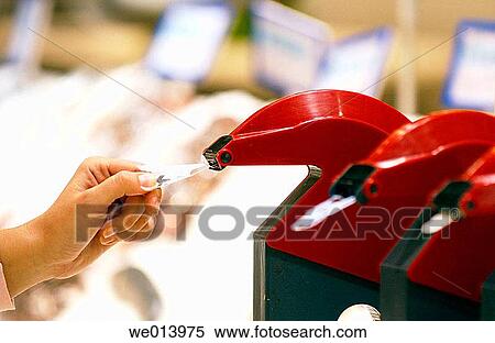 Stock Photography - Hypermarket, ticket dispenser. Fotosearch