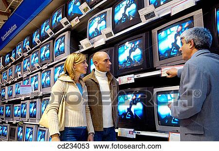 Stock Image - Hypermarket, TVs. Fotosearch