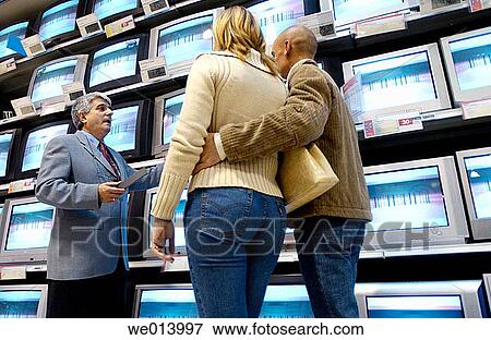 Stock Photo - Hypermarket, TVs. Fotosearch