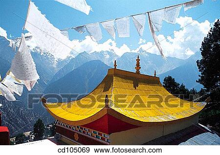 Kalchakra Gompa. Kalpa. Himachal Pradesh, India View Large Photo Image Stock Photo - Kalchakra Gompa. Kalpa. Himachal Pradesh, India. Fotosearch