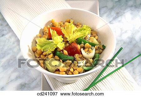 Stock Photo - Lentils salad. Fotosearch