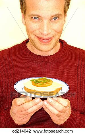 Man ready to have breakfast View Large Photo Image Stock Image - Man ready to have breakfast. Fotosearch