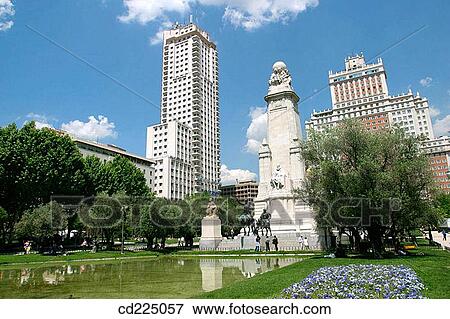 Monument to Cervantes in Plaza de Espa±a. Madrid. Spain View Large Photo Image Stock Photo - Monument to Cervantes in Plaza de Espa±a. Madrid. Spain. Fotosearch