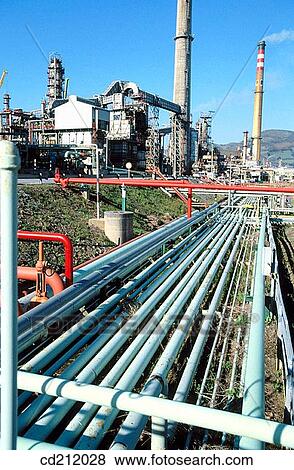 Muskiz oil refinery. Biscay. Spain View Large Photo Image Stock Photo - Muskiz oil refinery. Biscay. Spain. Fotosearch