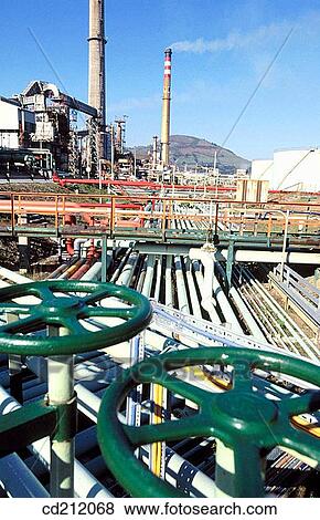 Muskiz oil refinery. Biscay. Spain View Large Photo Image Stock Photo - Muskiz oil refinery. Biscay. Spain. Fotosearch