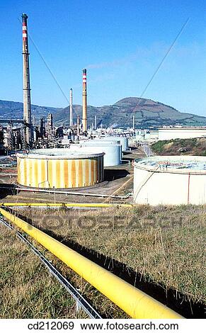 Muskiz oil refinery. Biscay. Spain View Large Photo Image Stock Photo - Muskiz oil refinery. Biscay. Spain. Fotosearch