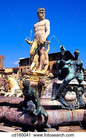 Neptune Fountain. Piazza della Signoria. Florence. Italy View Large Photo Image Stock Image - Neptune Fountain. Piazza della Signoria. Florence. Italy. Fotosearch