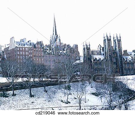 Old Town in winter from Princes Street. Edinburgh. Scotland View Large Photo Image Stock Photograph - Old Town in winter from Princes Street. Edinburgh. Scotland. Fotosearch