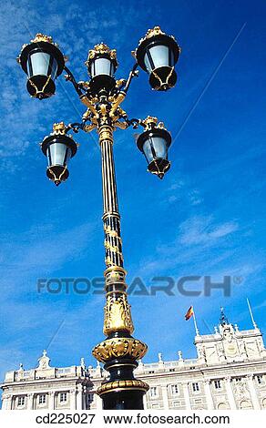 Ornate lamp-post in the Plaza de la Armer? a, Royal Palace. Madrid. Spain View Large Photo Image Stock Photo - Ornate lamp-post in the Plaza de la Armer? a, Royal Palace. Madrid. Spain. Fotosearch
