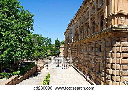 Palace of Carlos V. Granada. Andalusia, Spain View Large Photo Image Stock Photograph - Palace of Carlos V. Granada. Andalusia, Spain. Fotosearch