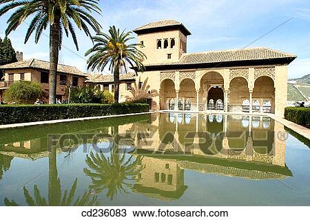 Partal Gardens, Alhambra. Granada. Andalusia, Spain View Large Photo Image Stock Image - Partal Gardens, Alhambra. Granada. Andalusia, Spain. Fotosearch