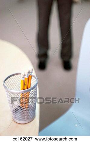 Pencils in a pencil holder View Large Photo Image Stock Photo - Pencils in a pencil holder. Fotosearch