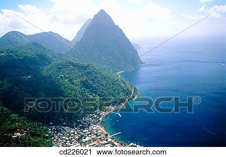 Petit Piton and Grand Piton. Soufriere. St. Lucia. West Indies. Caribbean View Large Photo Image Stock Image - Petit Piton and Grand Piton. Soufriere. St. Lucia. West Indies. Caribbean. Fotosearch