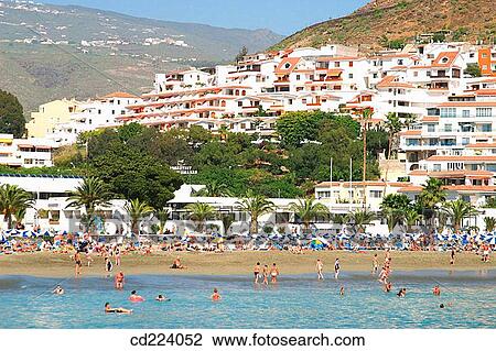 Playa de las Vistas. Los Cristianos. Tenerife. Canary Islands. Spain View Large Photo Image Stock Image - Playa de las Vistas. Los Cristianos. Tenerife. Canary Islands. Spain. Fotosearch