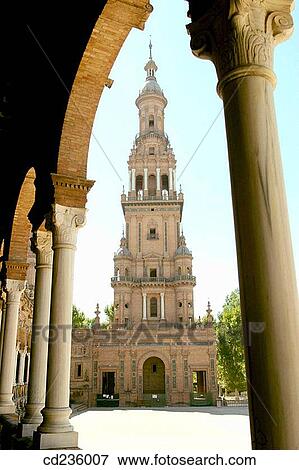 Stock Photo - Plaza de Espa±a. Seville. Andalusia, Spain. Fotosearch