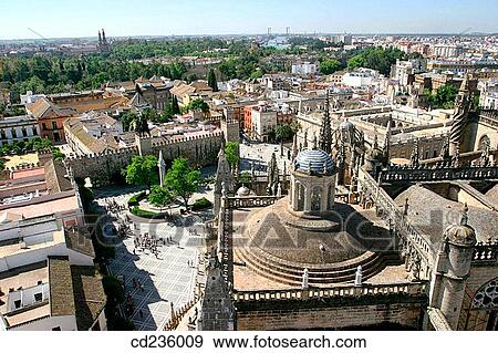 Plaza del Triunfo. Seville. Andalusia, Spain View Large Photo Image Stock Photo - Plaza del Triunfo. Seville. Andalusia, Spain. Fotosearch