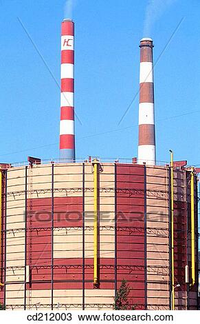 Power station. Abo±o, El Musel -port of Gij? n-. Asturias, Spain View Large Photo Image Stock Image - Power station. Abo±o, El Musel -port of Gij? n-. Asturias, Spain. Fotosearch