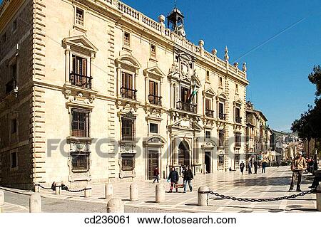 Stock Image - Real Audiencia y Chanciller? a (High Court of Justice) in Plaza Nueva. Granada. Andalusia, Spain. Fotosearch