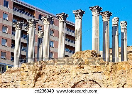 Stock Photo - Roman temple. Cordoba. Andalusia, Spain. Fotosearch