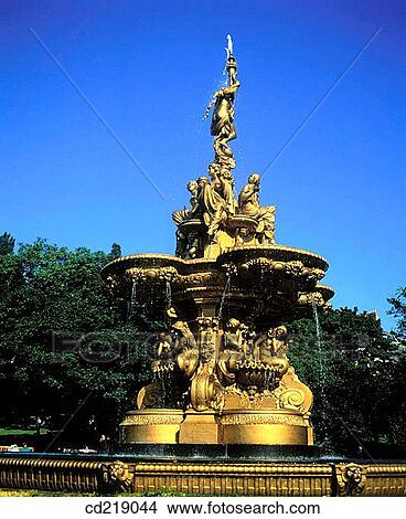 Ross Fountain at Princes Street Gardens. Edinburgh. Scotland View Large Photo Image Picture - Ross Fountain at Princes Street Gardens. Edinburgh. Scotland. Fotosearch