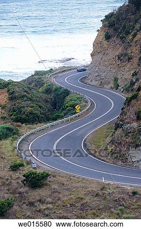 Stock Image - S bend highway. Fotosearch