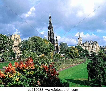 Scott Monument, East Princes Street Gardens, Edinburgh, Scotland View Large Photo Image Stock Photo - Scott Monument, East Princes Street Gardens, Edinburgh, Scotland. Fotosearch