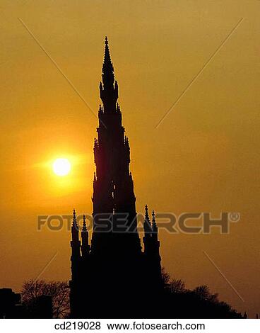 Scott Monument, Princes Street Gardens at sunset. Edinburgh. Scotland View Large Photo Image Stock Photo - Scott Monument, Princes Street Gardens at sunset. Edinburgh. Scotland. Fotosearch