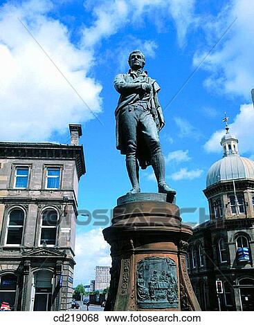 Stock Photo - Statue of poet Robert Burns. Leith. Edinburgh. Scotland. Fotosearch